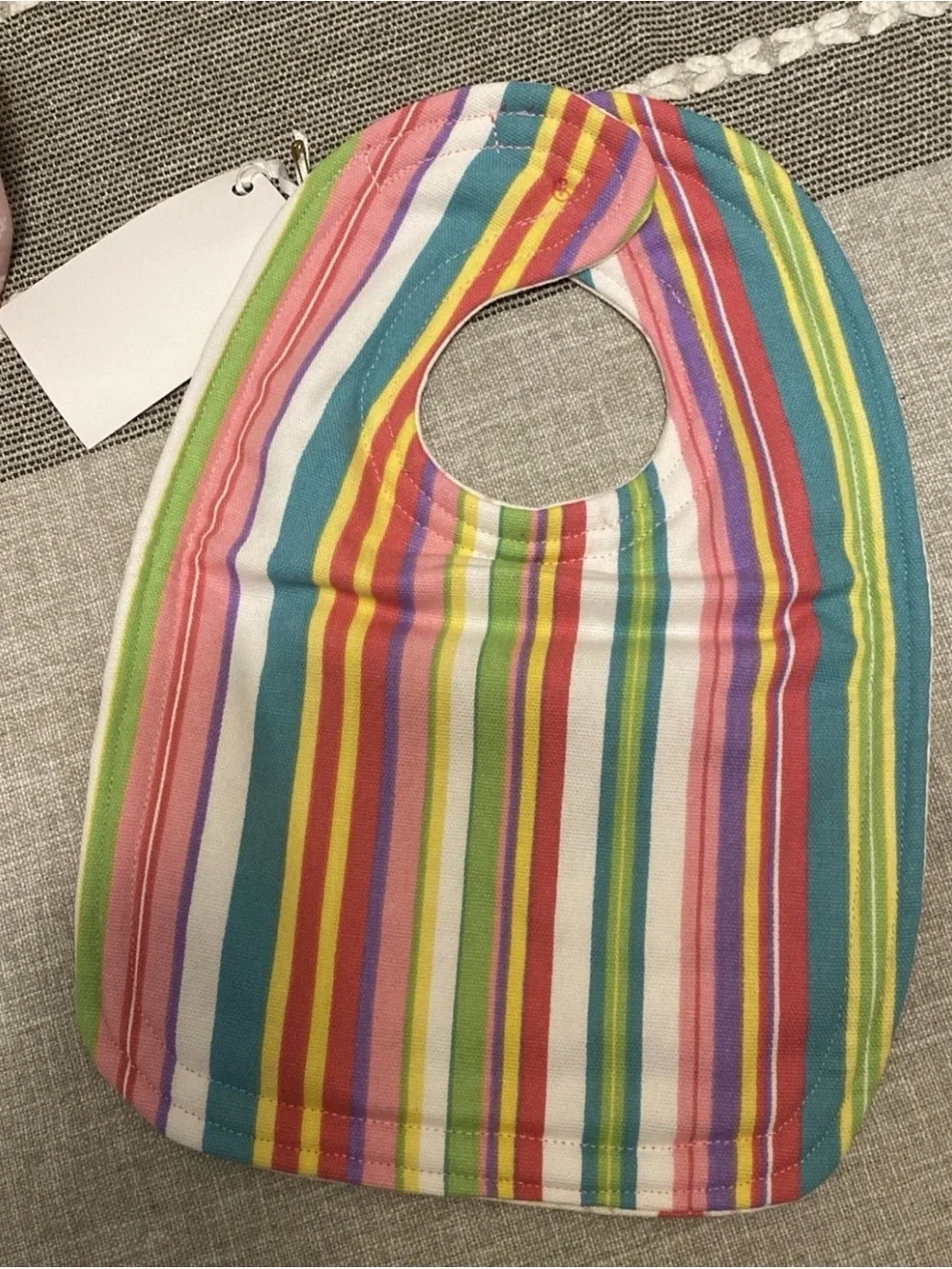 NWT Small Hand Made Diaper Bag with Bib Burp Cloth Emily Hand Sewn Baby Bag Pink
